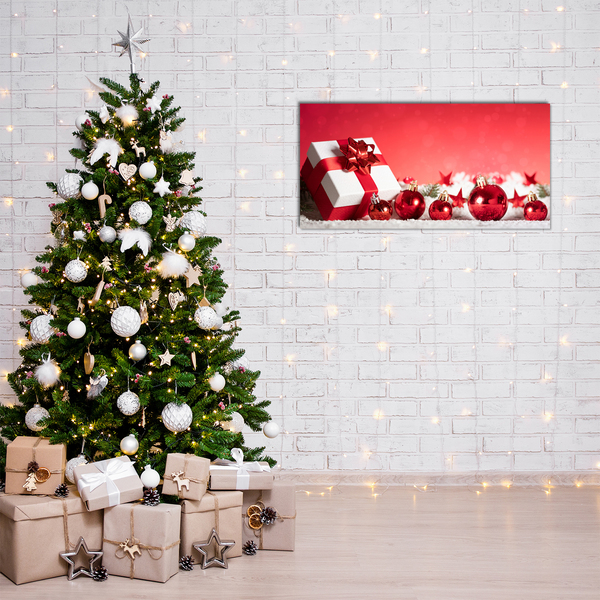 Image sur verre acrylique Neige de Noël Cadeau de Noël