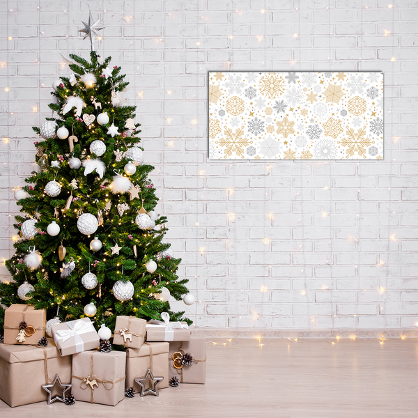 Image sur verre acrylique Flocons de neige d'hiver de Noël