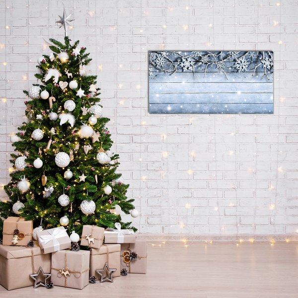 Image sur verre acrylique Saint Snowflakes Winter Frost