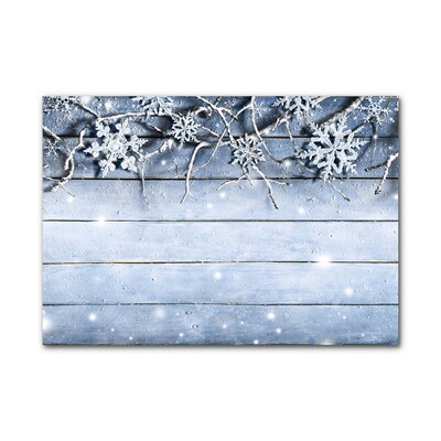 Image sur verre acrylique Saint Snowflakes Winter Frost