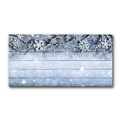 Image sur verre acrylique Saint Snowflakes Winter Frost