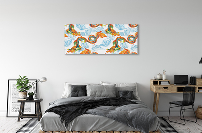 Tableaux sur toile canvas Dragons colorés japonais