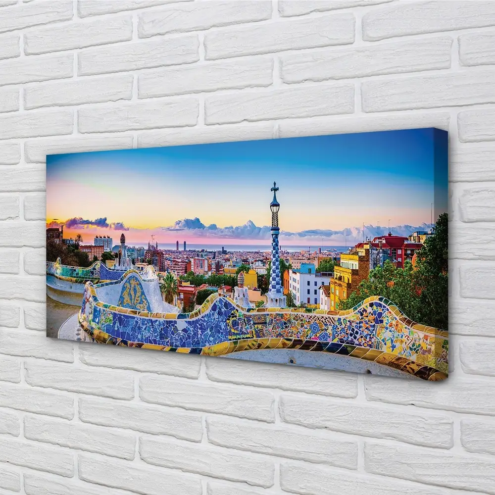 Tableau Sur Verre Trempé Tulup - Barcelone Espagne - 50x100 Cm - Moderne - Neuf