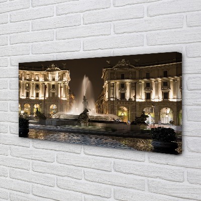 Tableaux sur toile canvas Rome fountain square nuit