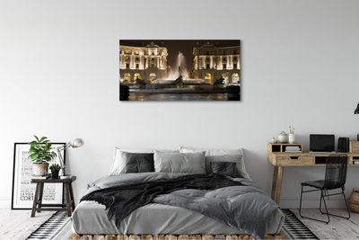 Tableaux sur toile canvas Rome fountain square nuit
