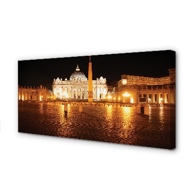 Tableaux sur toile canvas Rome basilica square nuit