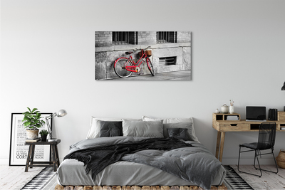 Tableaux sur toile canvas Vélo rouge avec un panier