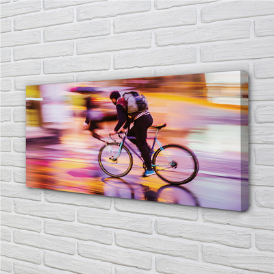 Tableaux sur toile canvas Lumières vélo homme