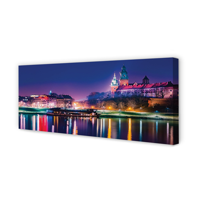 Tableaux sur toile canvas Cracovie river city nuit