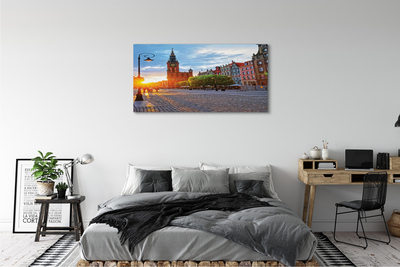 Tableaux sur toile canvas Gdańsk vieux lever du soleil ville