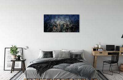 Tableaux sur toile canvas Mains lumière bleue