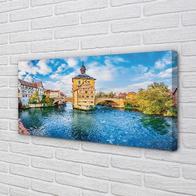 Tableaux sur toile canvas Allemagne vieux ponts de la rivière de la ville