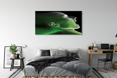 Tableaux sur toile canvas L'homme tête lumière verte