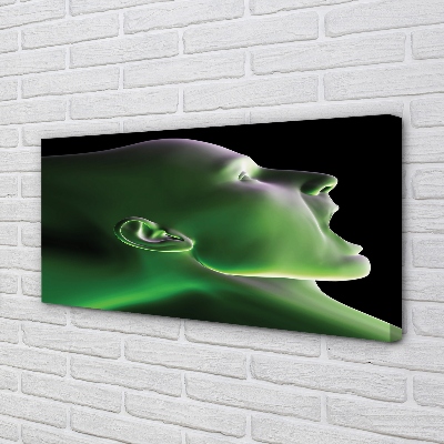 Tableaux sur toile canvas L'homme tête lumière verte