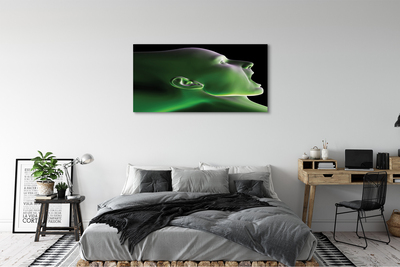 Tableaux sur toile canvas L'homme tête lumière verte