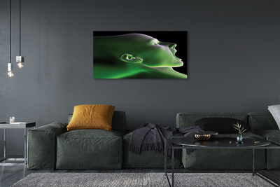 Tableaux sur toile canvas L'homme tête lumière verte