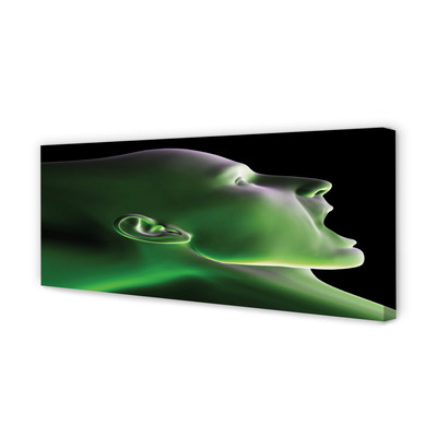 Tableaux sur toile canvas L'homme tête lumière verte