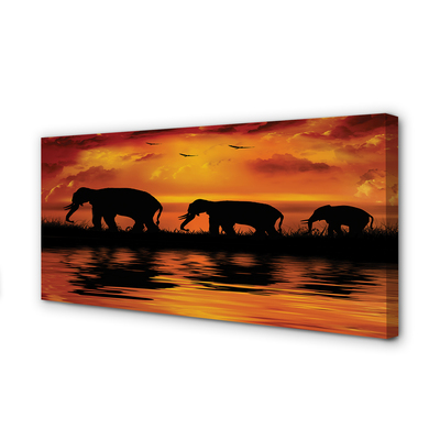 Tableaux sur toile canvas Éléphants west lake