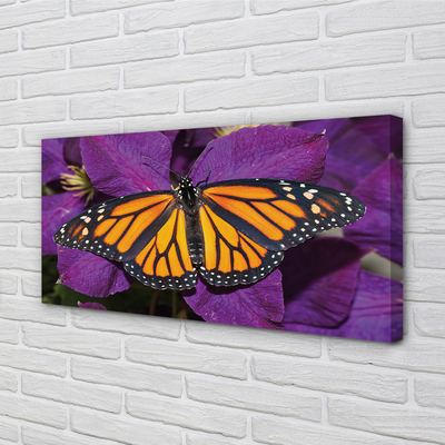 Tableaux sur toile canvas Fleurs papillon coloré