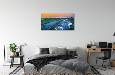 Tableaux sur toile canvas Ciel autoroute voiture