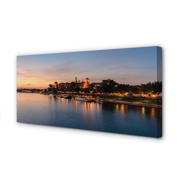 Tableaux sur toile canvas Écluse fluviale cracovie sunset