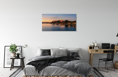 Tableaux sur toile canvas Écluse fluviale cracovie sunset