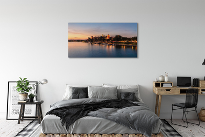 Tableaux sur toile canvas Écluse fluviale cracovie sunset