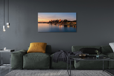 Tableaux sur toile canvas Écluse fluviale cracovie sunset