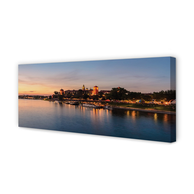 Tableaux sur toile canvas Écluse fluviale cracovie sunset