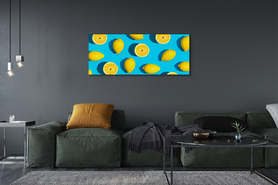 Tableaux sur toile canvas Les citrons sur un fond bleu