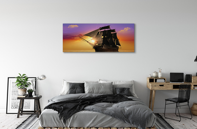 Tableaux sur toile canvas Mer bateau ciel coloré