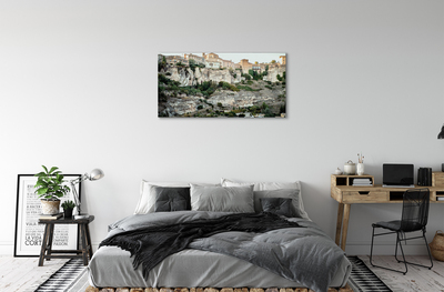 Tableaux sur toile canvas Espagne montagnes arbres ville