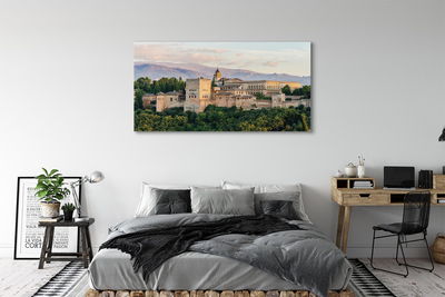 Tableaux sur toile canvas Espagne château forêt de montagne