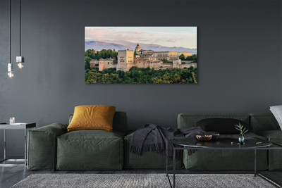 Tableaux sur toile canvas Espagne château forêt de montagne