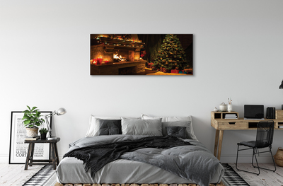 Tableaux sur toile canvas Décorations d'arbre de noël cadeaux de cheminée