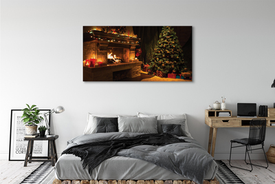 Tableaux sur toile canvas Décorations d'arbre de noël cadeaux de cheminée