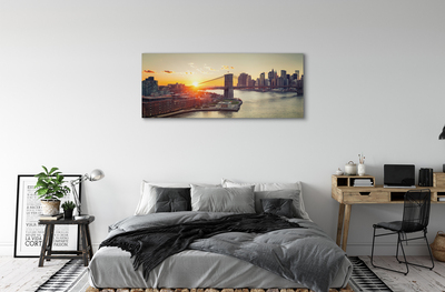 Tableaux sur toile canvas Pont de la rivière le lever du soleil