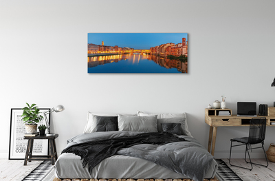 Tableaux sur toile canvas Bâtiments ponts italie rivière nuit