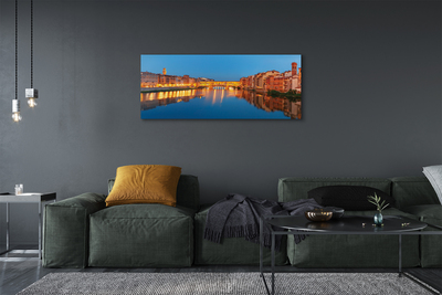 Tableaux sur toile canvas Bâtiments ponts italie rivière nuit