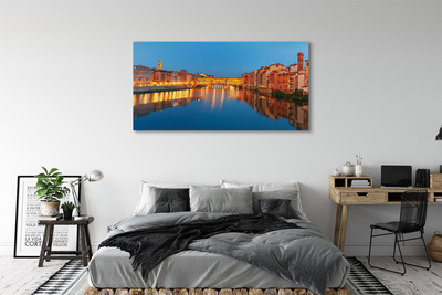 Tableaux sur toile canvas Bâtiments ponts italie rivière nuit