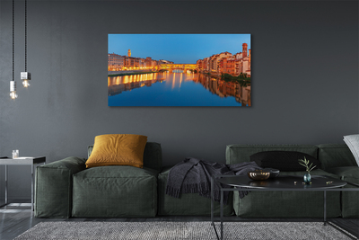 Tableaux sur toile canvas Bâtiments ponts italie rivière nuit