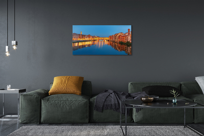 Tableaux sur toile canvas Bâtiments ponts italie rivière nuit