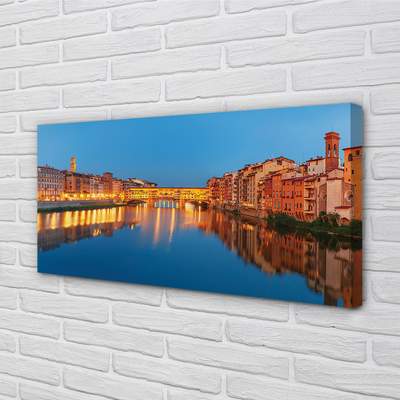 Tableaux sur toile canvas Bâtiments ponts italie rivière nuit