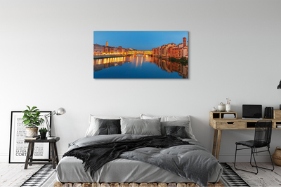 Tableaux sur toile canvas Bâtiments ponts italie rivière nuit