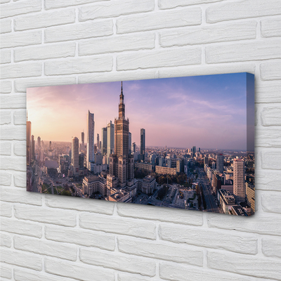 Tableaux sur toile canvas Panorama de varsovie sunrise