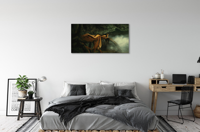 Tableaux sur toile canvas Femme nuages ​​arbre