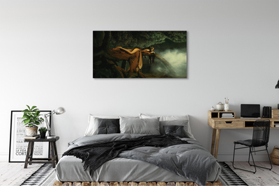 Tableaux sur toile canvas Femme nuages ​​arbre