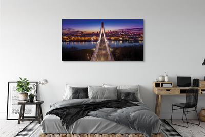 Tableaux sur toile canvas Pont de la rivière panoramique varsovie