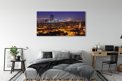Tableaux sur toile canvas Ville de gdańsk panorama nocturne