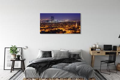 Tableaux sur toile canvas Ville de gdańsk panorama nocturne
